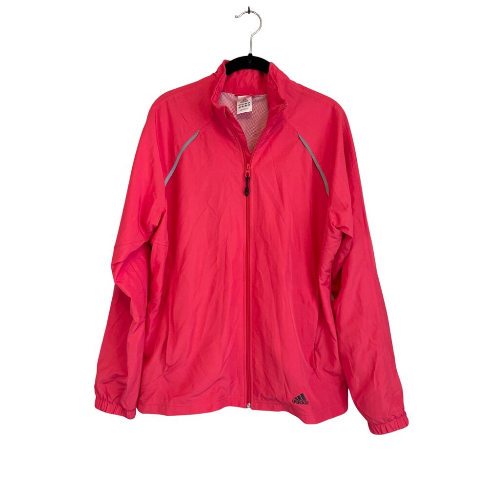 Adidas Windbreaker Jacket Womens XL Pink Windrunner Running Windproof Athletic